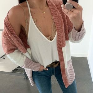 OS colorblock cardigan
